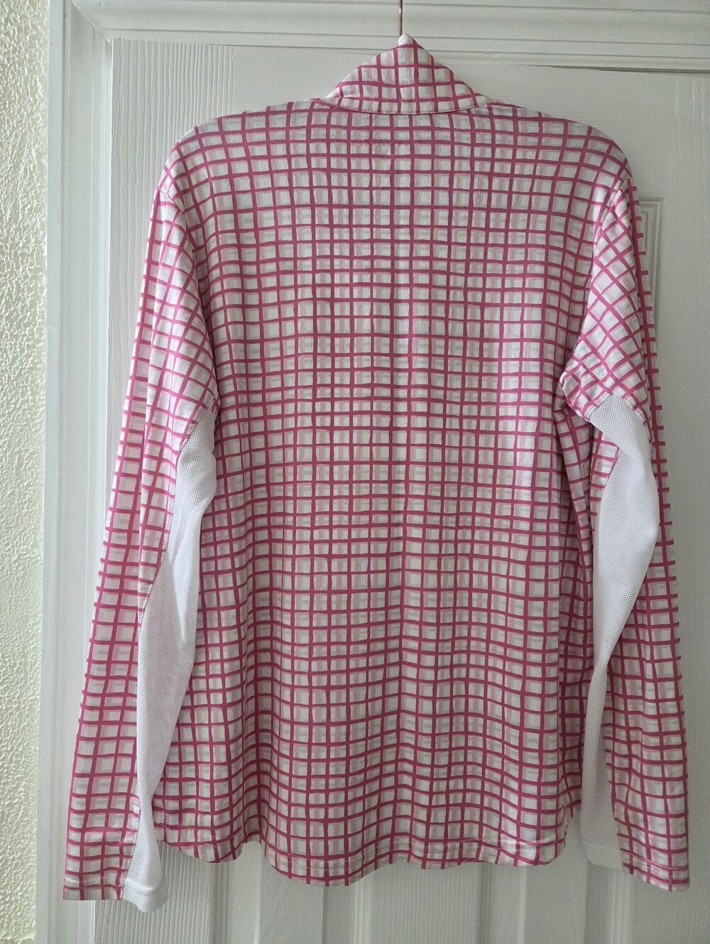 SanSoleil Pink Grid Quarter-Zip Women's Top - Picture 5 of 6